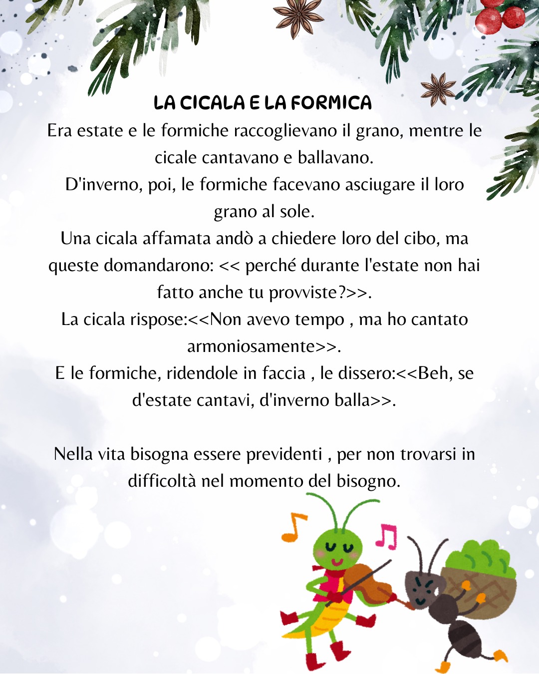 CALENDARIO DELL' AVVENTO - "Favole di Esopo"